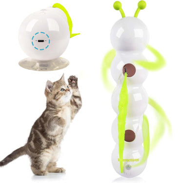 Caterpillar Teasing Cat Toy Motion Activated Kitten Toy Rechargeable Automatic C
