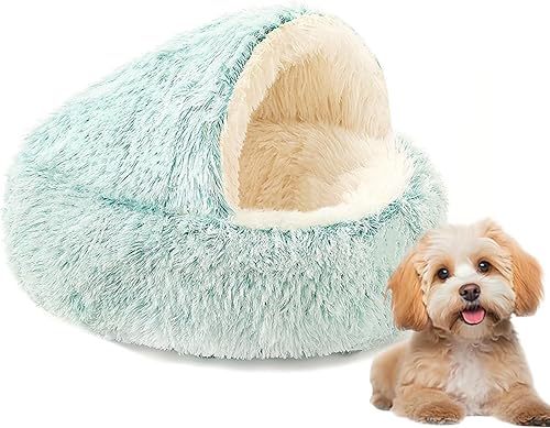 Cozy Cocoon Pet Bed – Soft Plush Cave with Cover for All Sizes