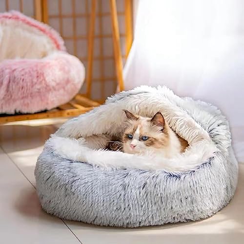 Cozy Cocoon Pet Bed – Soft Plush Cave with Cover for All Sizes