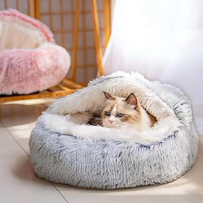 Cozy Cocoon Pet Bed – Soft Plush Cave with Cover for All Sizes