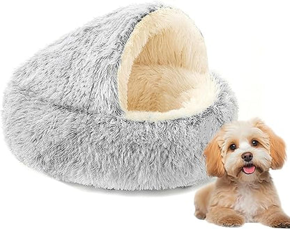 Cozy Cocoon Pet Bed – Soft Plush Cave with Cover for All Sizes