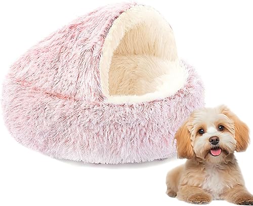 Cozy Cocoon Pet Bed – Soft Plush Cave with Cover for All Sizes