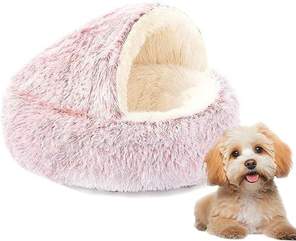 Cozy Cocoon Pet Bed – Soft Plush Cave with Cover for All Sizes