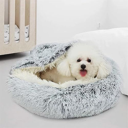 Cozy Cocoon Pet Bed – Soft Plush Cave with Cover for All Sizes