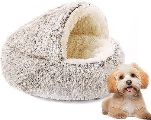 Cozy Cocoon Pet Bed – Soft Plush Cave with Cover for All Sizes