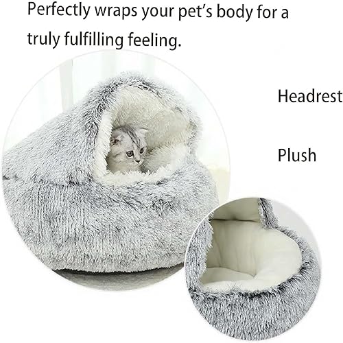 Cozy Cocoon Pet Bed – Soft Plush Cave with Cover for All Sizes